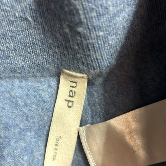 NAP loungewear women’s 100% wool blue drawstring lounge pants pockets - Picture 3 of 5